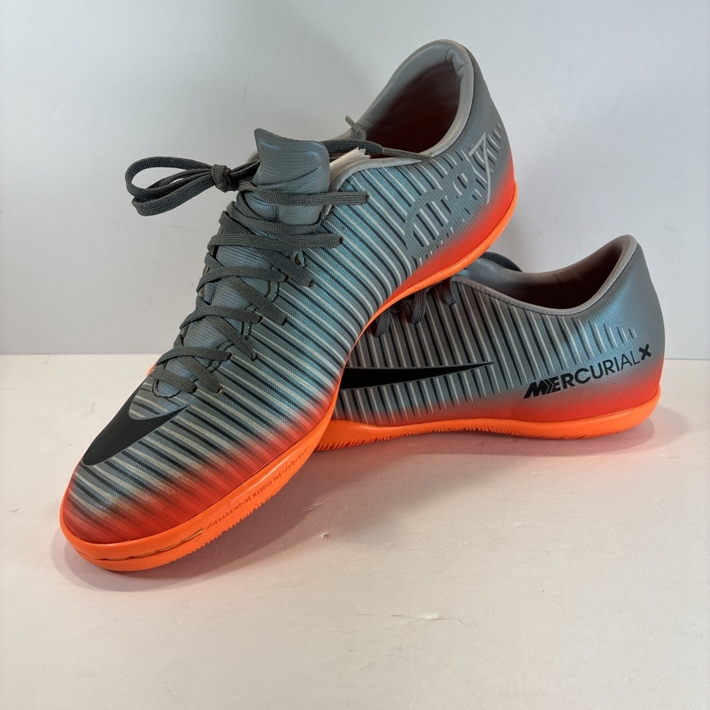 Women's Soccer Shoes Size 6.5 US 2016 Nike Mercurial X Orange Gray EUC